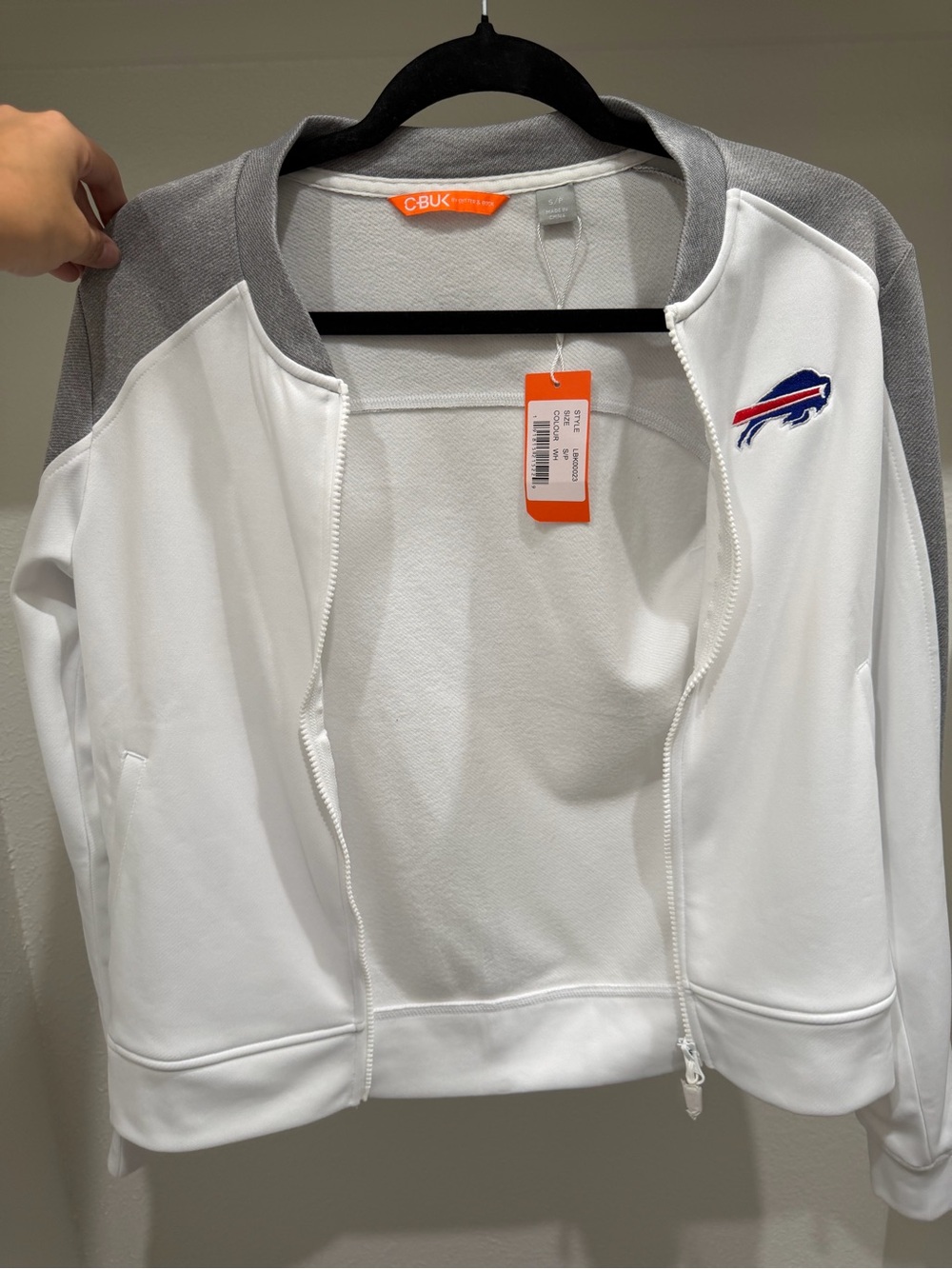 Women’s White & Gray Track Jacket with Buffalo Logo